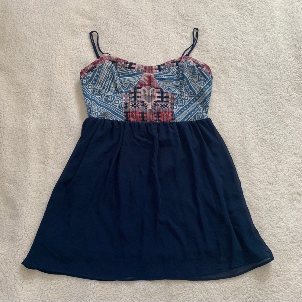 Blue tribal summer dress